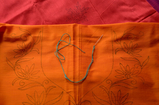 Beautiful design ready on the cloth for Hand Embroidery 