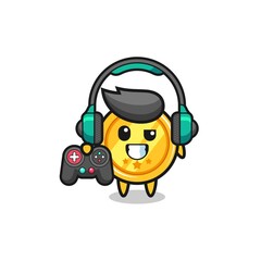 Obraz premium medal gamer mascot holding a game controller
