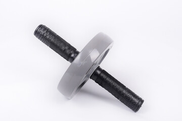 wheel for physical training, crossfit, physiotherapy, body health, exercise, pilates, yoga and bodybuilding isolated on white background.