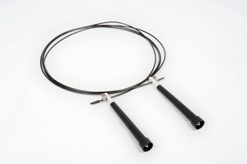 jump rope for physical training, crossfit, physiotherapy, body health, exercise, pilates and bodybuilding, isolated on white background.