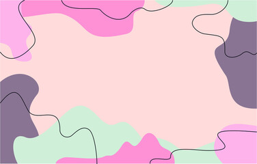 pink background with shapes and line