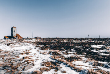 TV relay station on top of the mountain, Giant Mountains, Poland