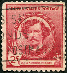 USA - 1940: shows James Abbott McNeill Whistler (1834-1903), Artists, 1940 - obrazy, fototapety, plakaty
