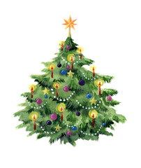 Christmas tree isolated on white