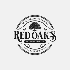 Obraz premium Classic red oaks logo template.