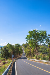 Fototapeta na wymiar Beautiful sky road of the top on the mountain in nan city thailand.Nan is a rural province in northern Thailand bordering Laos