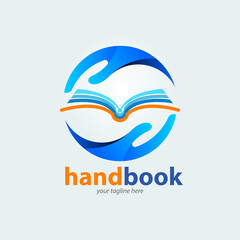 Abstract vector, modification hands holding book symbol