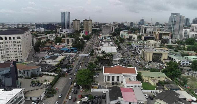 Aerial drone, victorial island, lagos nigeria