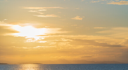 Naklejka na ściany i meble sunset sky over the sea