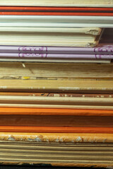 Lot of books for children, worn out from use