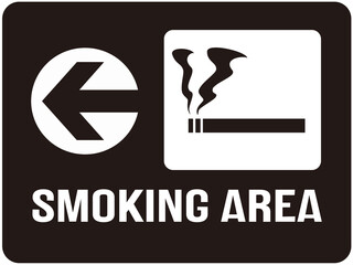 A sign in brown color indicating the smoking area 