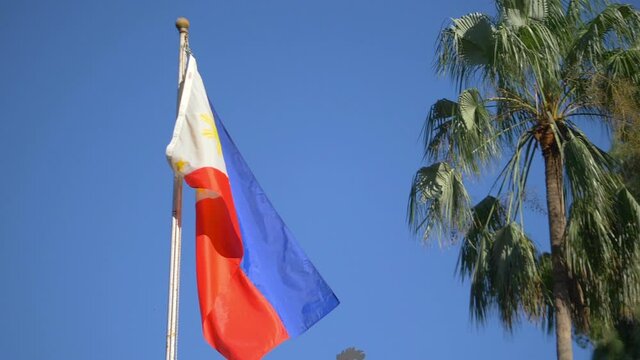 Philippines flag in slow motion 180fps