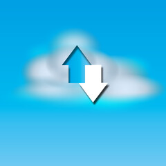 Cloud service symbol for download and upload