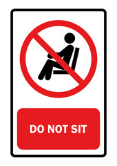 No sitting sign Vector illustration