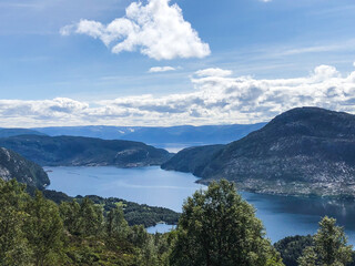 lake and mountains