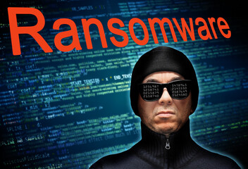 ransomware and malicious hacker attack concept