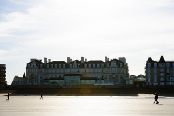 Town of Saint-Malo, a touristic icon in Brittany, seascape