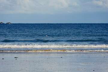 Town of Saint-Malo, a touristic icon in Brittany, seascape
