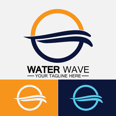 Water wave icon vector