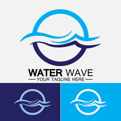 Water wave icon vector