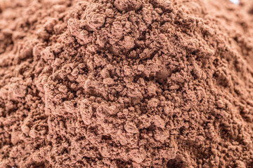 Cocоa powder or carob powder close-up.