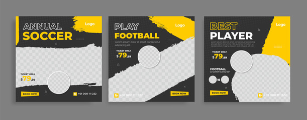 social media post template for football competition