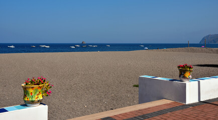 beach at patti sicily italy