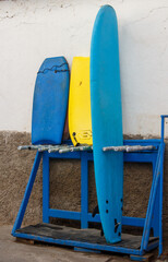 surfboards  against a wall