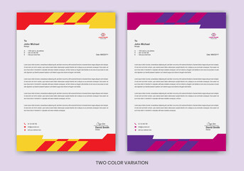 Modern Letterhead Design Template with two color combination