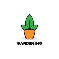 Fototapeta na wymiar gardening logo design vector illustration