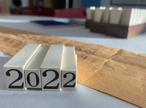 2022  word stamps assemble for new year