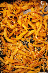 dried pork snack with sesame seeds