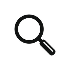 Search icon. Magnifying glass icon, vector magnifier or loupe sign.
