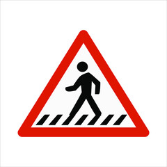 Pedestrian Crossing Road Traffic Sign Isolated Vector