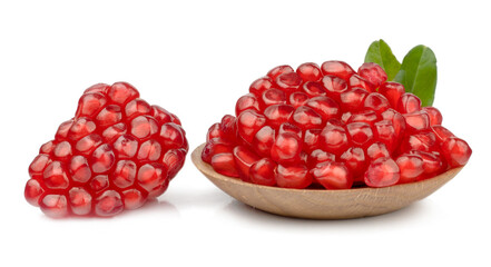 Ripe pomegranate fruit isolated on white background