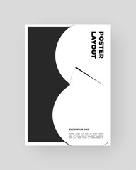 Abstract Placard, Poster, Flyer, Banner, Blank, Document, Folder Design. Minimal illustration on vertical A4 format. Distorted type. Letters in bubbles.