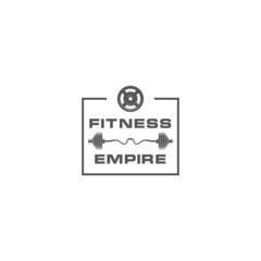 logo athletic club for bodybuilding, powerlifting, weightlifting, crossfit and fitness training. Barbell club logo vintage design isolated on background. Emblem for gym and heavy training of strongman