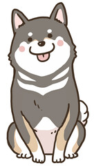 おすわり黒柴フルカラー