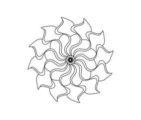 Simple Flower Mandala Shape for Color painting. Outline on white background