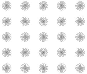 Seamless pattern Simple Flower Mandala Shape for Color painting. Outline on white background