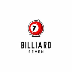 billiard, cafe and sport logo illustration vector, seven ball vector