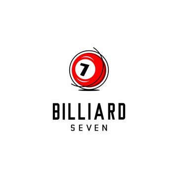 billiard, cafe and sport logo illustration vector, seven ball vector