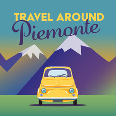 Travel around Piemonte vector illustration 