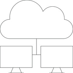 cloud service icon               database  and network