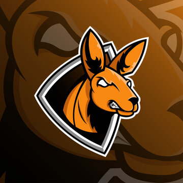 Kangaroo mascot logo