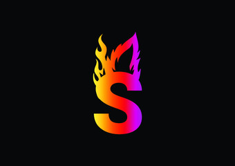Fire S Letter Logo And Icon Design Template