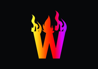 Fire W Letter Logo And Icon Design Template