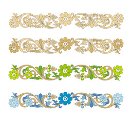 Decorative elegance luxury patterns baroque colour stock illustration