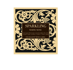 WINE LABEL ITALIAN DRINKS, DECORATIVE STICKER FOR SPARKLING WINE PROSECCO