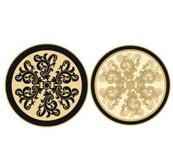 ANCIENT HERALDIC EMBLEM OF GOLD DECORATED IN BAROQUE STYLE DECORATIVE ELEGANCE LUXURY PATTERNS GOLD STOCK ILLUSTRATION